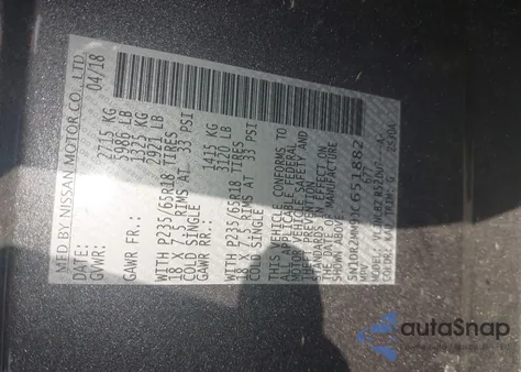 2018 Nissan Pathfinder S from USA, damaged, VIN 5N1DR2MM9JC651882